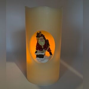 LED Christmas Candle with Santa Figurine